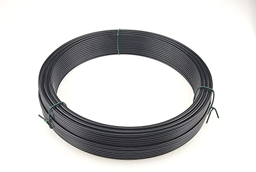 Garmix Spanndraht Bindedraht Schwarz Maschendraht Zaun Metall Draht (50m, 3,8mm)