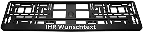 KENNZEICHENHALTER semi matt schwarz mit individuellem WUNSCHTEXT direkt Bedruckt - Keine Folie - 1 Kennzeichenhalter mit Wunschtext