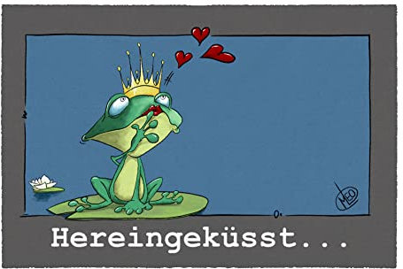 Fußmatte LEIPZIG 'Hereingeküsst', 50 x 75 cm in grau, Größe:50 x 75 cm