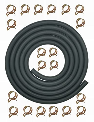 YAMAKATO 10 Feet 5/16 Inch ID Fuel Line Hose Rubber w/ 20 Clamp
