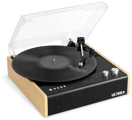 Victrola Eastwood Bluetooth Record Player with Three-Speed Turntable and Replaceable Audio-Technica Cartridge | Bamboo | VTA-72-BAM-EU