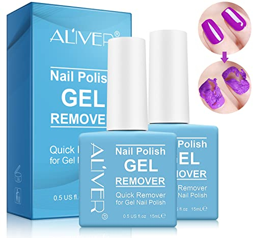 Nagellackentferner, Professioneller für Natürlich, Gel, Acryl, Skulpturierte Nägel in 3-5 Minuten, Tu den Nägeln nicht weh (2 Pack)