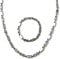 ayados Plattenkette Set Edelstahl 60cm 4mm bis 10,5mm Cuban Halskette + Armband Platten Kette (4mm x 60cm, Plattenkette Silber)