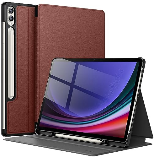JETech Custodia per Samsung Galaxy Tab S10 Plus/Tab S9 Plus 12,4 Pollici con S Pen Holder, Sottile Folio Stand Protettiva Tablet Cover, Multi-Angolo Visualizzazione (Vino Rosso)