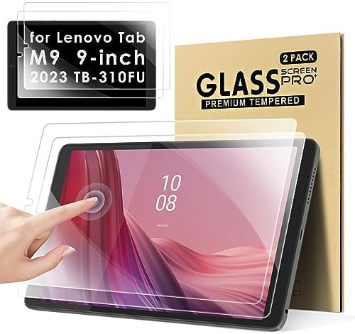 KATUMO [2 Pack Screen Protector compatible with Lenovo Tab M9 9-inch 2023 (TB-310FU/ TB310XU) HD Clear Scratch Resistant Tempered Glass Film,Identify Tablet M9 9 TB-310FU/ TB310XU