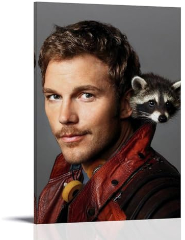 OqcEha Chris Pratt Poster, Schauspieler, schöne Heimdekoration, Wandkunst, zum Aufhängen, Bild, Druck, Schlafzimmer, dekorative Gemälde, Raum, ästhetisch, 50 x 75 cm