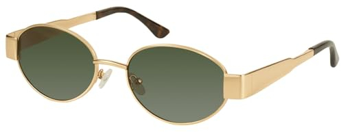 YUHONLNOR Sonnenbrille Damen Oval Metal Uv400 Schutz Sonnenbrillen Sunglasses Woman Sonnenbrille Damen (Grün)