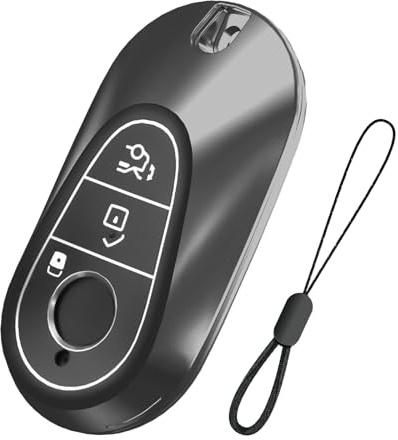 Teenpull Autoschlüssel Hülle Passt für Mercedes Benz 2020-2025 S G E-Klas C S GLC EQE EQS 300 350 450 500 560 580 AMG, Smart Autoschlüssel Mercedes Schlüssel Hülle Autozubehör (Mattiert-Grau)