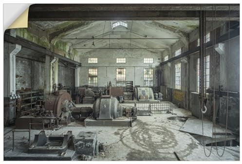 ARTland Wanddeko Wandtattoo selbstklebende Vinylfolie 120x80 cm Industry Industrial Deko Lost Places Architektur Kraftwerk U5IV