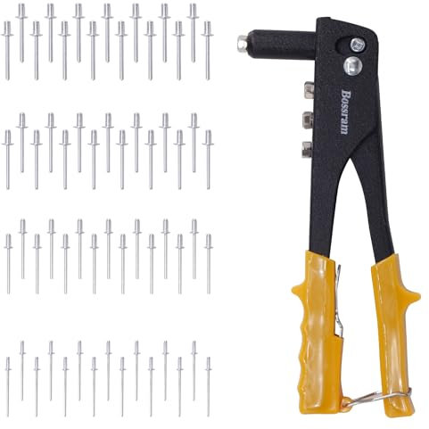 Tutee Nietenzange Set, Blindnietzange, Popnietenzange, Nietzange mit 60-tlg Nieten für Sichere und Schnelle Nietverbindung