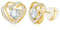 Golden Ohrringe Damen 925 Herz Zirkonia Damen Schmuck Klein Ohrringe Silber 925 Stecker Mädchen Silber 925 Studs für Piercings Frauen Damenohrringe