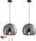 Bravsekai Colgante de Vidrio Luces de Isla de Cocina,2 Paquetes de Colgante de Vidrio de Humo con 2 Bombillas Extra, Ajustable Cable de 3 Meter,Luces de Colgante Moderna para Isla de Cocina,Comedor