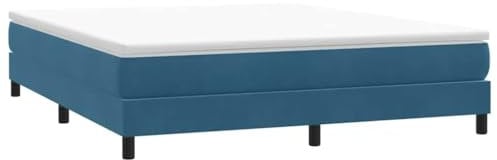 vidaXL Boxspringbett ohne Matratze Dunkelblau 180x220 cm Samt, Bett, Bettgestell, Doppelbett, Schlafzimmermöbel, Bettrahmen, Samtbett, Polsterbett