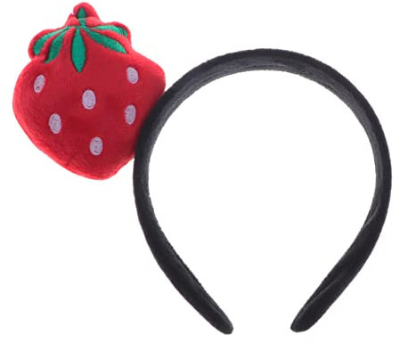 TOVINANNA Erdbeer Plüsch Haarreif Stirnband Frucht Kopfbedeckung Party Cosplay Haar-accessoire Erdbeere