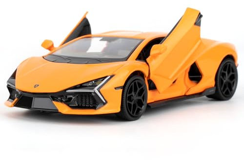 1/32 Lamborghini Reventon Alloy Modellauto, Modellspielzeug mit Pull Back Funktion, Spielzeugauto, das Geräusche und helles Licht macht, Modellspielzeug für die Sammlung, Geschenk für Kinder (orange)