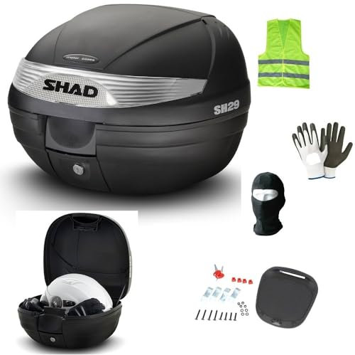 Compatible avec Yamaha SR 125 Valise SH29 SHAD de 29 litres pour 1 casque intégral+fermeture lock system+plaque porte-bagages+kit de montage 30 x 40 x 38 cm
