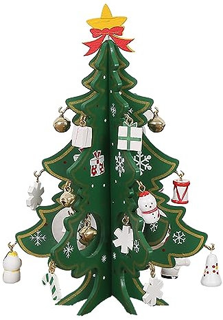 Wdbild Figura de árbol de Navidad de madera amigable que añade encanto y decoración del hogar u oficina