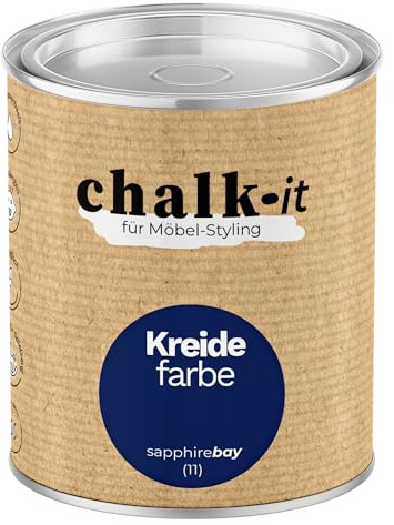 chalk-it Kreidefarbe 125ml (11) Sapphire Bay Möbel Farbe Shabby Chic | Holzlack Natur Vintage Look Möbellack Erfüllt EN71-3 Sicher Kindermöbel Spielzeuge