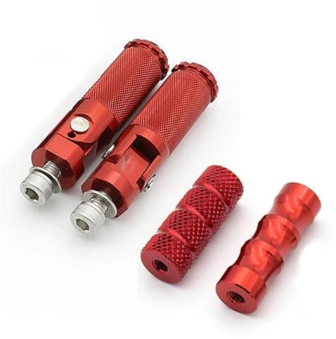 DIQXLGS 8mm Universel Pliant Repose Pied Pour S1000RR HP4 S1000 RR S 1000RR 2009-2020 Aluminium Pliant Arrière Ensemble Pédale Pied(ROUGE,1 jeu)