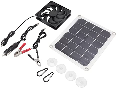 Ventilador de ventilador de panel solar de 10W 6V 3000 rpm Ventilador solar de panel solar ventilador de escape solar ventilador portátil para mascota de invernadero