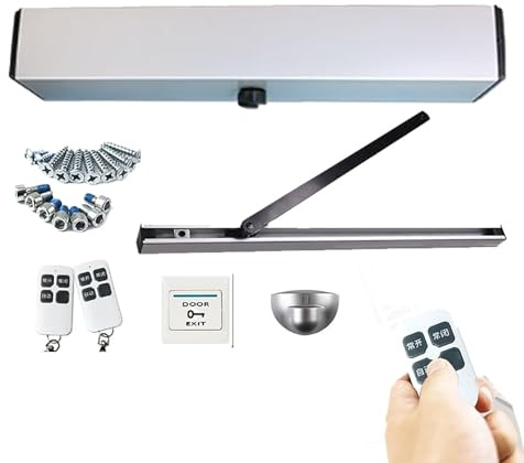 Automatic Door Opener/Closer, with Remote Control (10m Range) & WiFi Enabled, 200N Push,Opening Angle: 90°, 2 Modes: Inward Opening/Outward Opening,A