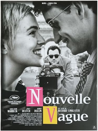 New Wave Kinoposter Original, kleines Format (53 x 40 cm Rolle), Film 2025 Richard Linklater GODARD