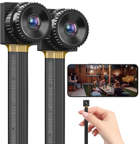 Somikon Unsichtbare Kamera: 2er-Set 2K-WLAN-Micro-Einbaukameras, Bewegungserkennung, Mikrofon, 4MP (Kameramodule, Knopf Kamera)
