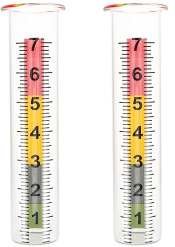 Anneome 2 Stück Regenmesser aus Frostsicherem Glas 21cm Transparenter Niederschlagsmesser für Garten Rasen und Terrasse mit Ablesbarer Skala Kältebeständig und Bruchfest
