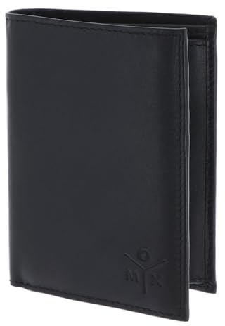 Oxmox Leder Geldbörse Leather RFID Protect Kombibörse Ox 2.0 Embossed Black schwarz
