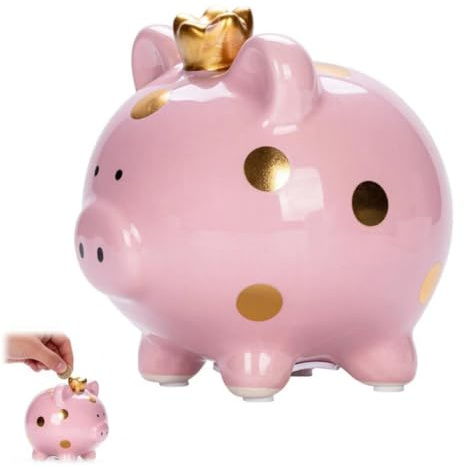Zuxbolf Sparschwein aus Keramik für Mädchen und Jungen Spardose Sparbüchse