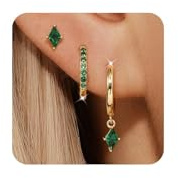 MIYUEFAN 3 Paare Ohrringe für Damen, 14K Vergoldete Ohrringe Hypoallergen Klein Knorpel Creolen Set Silber/Gold für Frauen Mädchen