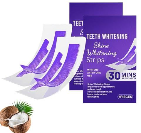 Bande Blanchiment Dentaire Violet, Bande Blanchissante Dent, Teeth Whitening Strips Violet, élimine Taches Café/Thé/Vin, 30 Minutes De Résultats Visibles Rapidement, Dents Blanches (2)