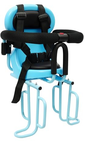 CHAPINGNI Siège de vélo arrière pour enfant - 36 x 52 cm - Avec garde-corps en forme de U - Ceinture de sécurité - Repose-pieds - Dossier réglable - Convient pour VTT de 6 mois à 6 ans