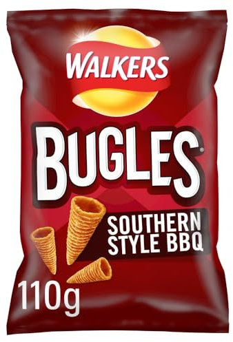 Walkers Bugles Southern Style BBQ Sharing Snacks Crisps 110g
