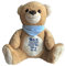 KIDDI-MEDIA Stofftier Plüsch Teddy mit Name & Geburtsdatum Bestickt (Halstuch: Hellblau (Junge))