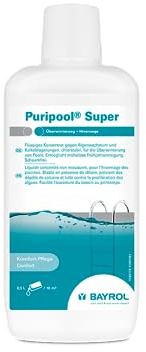 BAYROL 1143172 Puripool Super 1 L - Pool Überwinterungsmittel - verhindert Algenwachstum und Kalkablagerungen - Pool Wintermittel pH-neutral & chlorstabil - Überwinterungskonzentrat für Freibecken