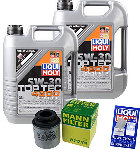 Filter Set Inspektionspaket 10 Liter Liqui Moly Motoröl Top Tec 4200 5W-30 MANN-FILTER Ölfilter