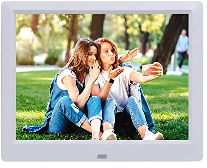 Digitaler Bilderrahmen 9 Zoll mit Fernbedienung, Elektronischer Bilderrahmen Unterstützt SD Karte und USB-Flash-Laufwerk-4 Fenster Anzeige Digitaler Fotorahmen-Foto Videoplayer