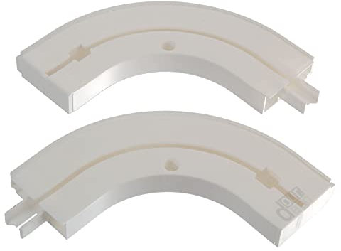 ourdeco® Rundbogen für Vorhangschienen, weiß, 2 Stück, 1-läufig