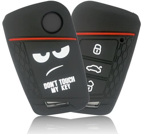 FOAMO Autoschlüssel Hülle Kompatibel mit VW Passat B8, SEAT, SKODA Autoschlüssel - Silikon Schlüsselhülle - Schutz-Hülle für Autoschlüssel Don't touch my Key