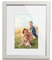 KHG Massivholz-Bilderrahmen lackiert mit stabilem Glas und Passepartout, Holzrahmen, Ideal für Portraits, Urkunden, Poster, Puzzles & Collagen - Weiß, 24x30 cm