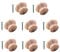 TERF® Traditional Unlacquered Pine Wooden Cupboard Cabinet Door Knob 45mm Drilled Wood Knob with Fixing for Chest Drawer Cupboard Kitchen Wardrobe Door Pull Handle Knobs - Pack of 8