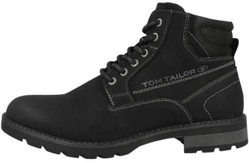 Tom Tailor Herren 4280150003 Mode-Stiefel, Black, 44 EU