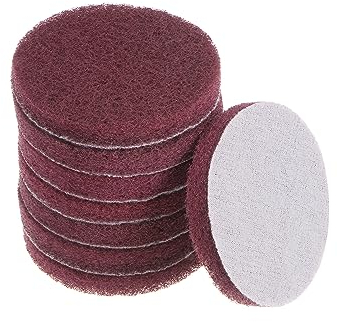 sourcing map 8pcs Drill Power Brush 3 inch Tile Scrubber Scouring Pads 320-400 Grit for Bathroom Kitchen Household Cleaning