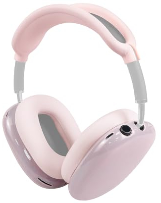 SOULWIT Kit de Protección para AirPods MAX, Cubierta de Diadema + Protector de Funda de TPU + Cubierta de Almohadillas de Silicona, Accesorio Resistente al Sudor,Fácil de Lavar,Antiarañazos-Rosa