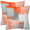 DILOXNSU Kissenbezug 50x50 Orange Grau Weiß Kissenbezüge 2er Set Deko Kissen Samt Sofakissen Modern Abstrakte Kissenhülle Dekokissen Aesthetic Couchkissen für Sofa Couch Wohnzimmer Zierkissen
