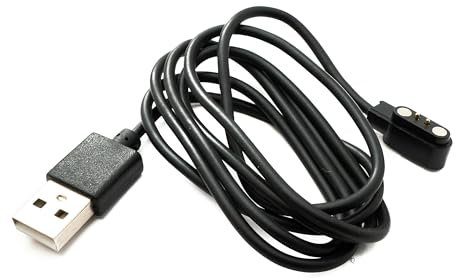 SYSTEM-S Cavo USB 2.0 da 100 cm, cavo di ricarica per Zeblaze Stratos 3 Smartwatch, adattatore nero