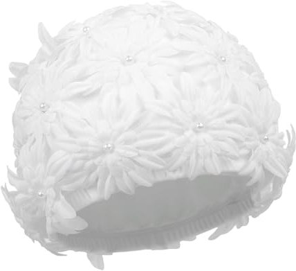 Cuffia da nuoto da donna, con petali floreali, elegante, vintage, non impermeabile, elastica, per doccia, bagno, piscina, spiaggia, surf, mare, copricapo per capelli lunghi e corti, protezione per le