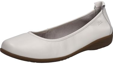Josef Seibel Damen Klassische Ballerinas Fenja 01,Weite G (Normal),Ballett-Schuhe,Ballet-Flats,Ausgehschuhe,Abendschuhe,Weiss,44 EU