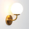 KRUIHAN Applique Murale Doré,Appliques Muraled avec Abat-Jour en Verre Globe Blanc,Luminaires Intérieur avec Douille E27 pour Salon Chambre à Coucher Salle de Bains,Lampes de Chevet